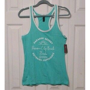 Miami Style Racerback Aqua Panama City Beach Paradise Resort Tank Top Size XL